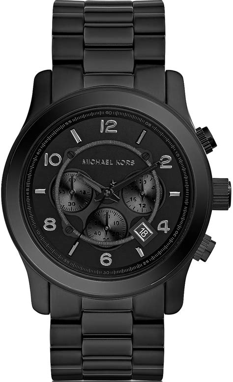 michael kors watch mens black|michael kors black dial watch.